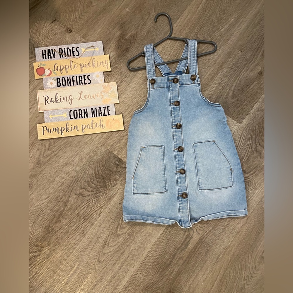 5T girls overall denim dress - perfect for layering for fall GUC
